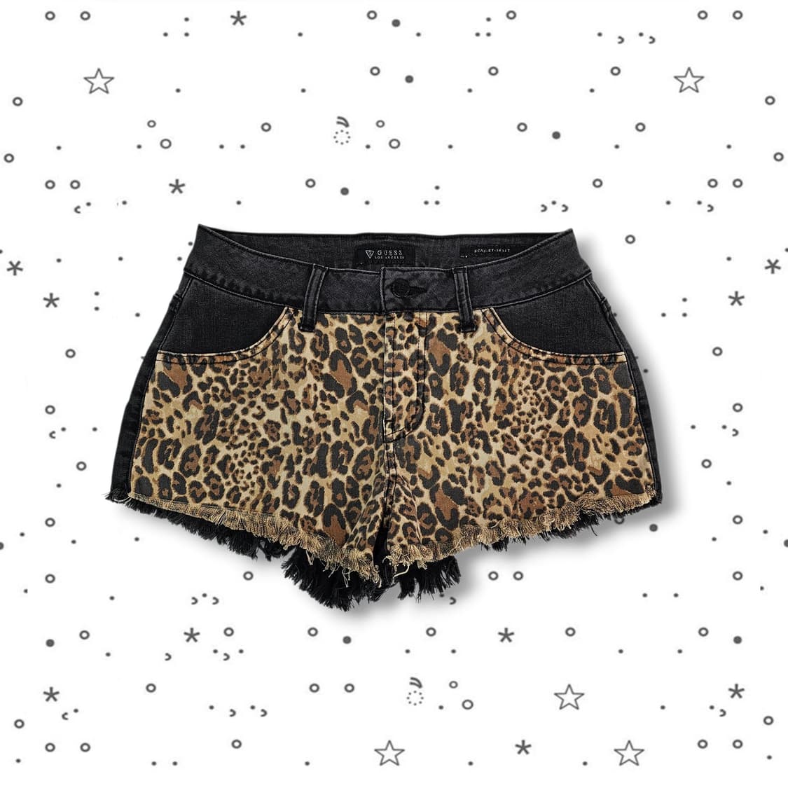 GUESS 게스 레오파드 데님 숏팬츠 상품이미지1