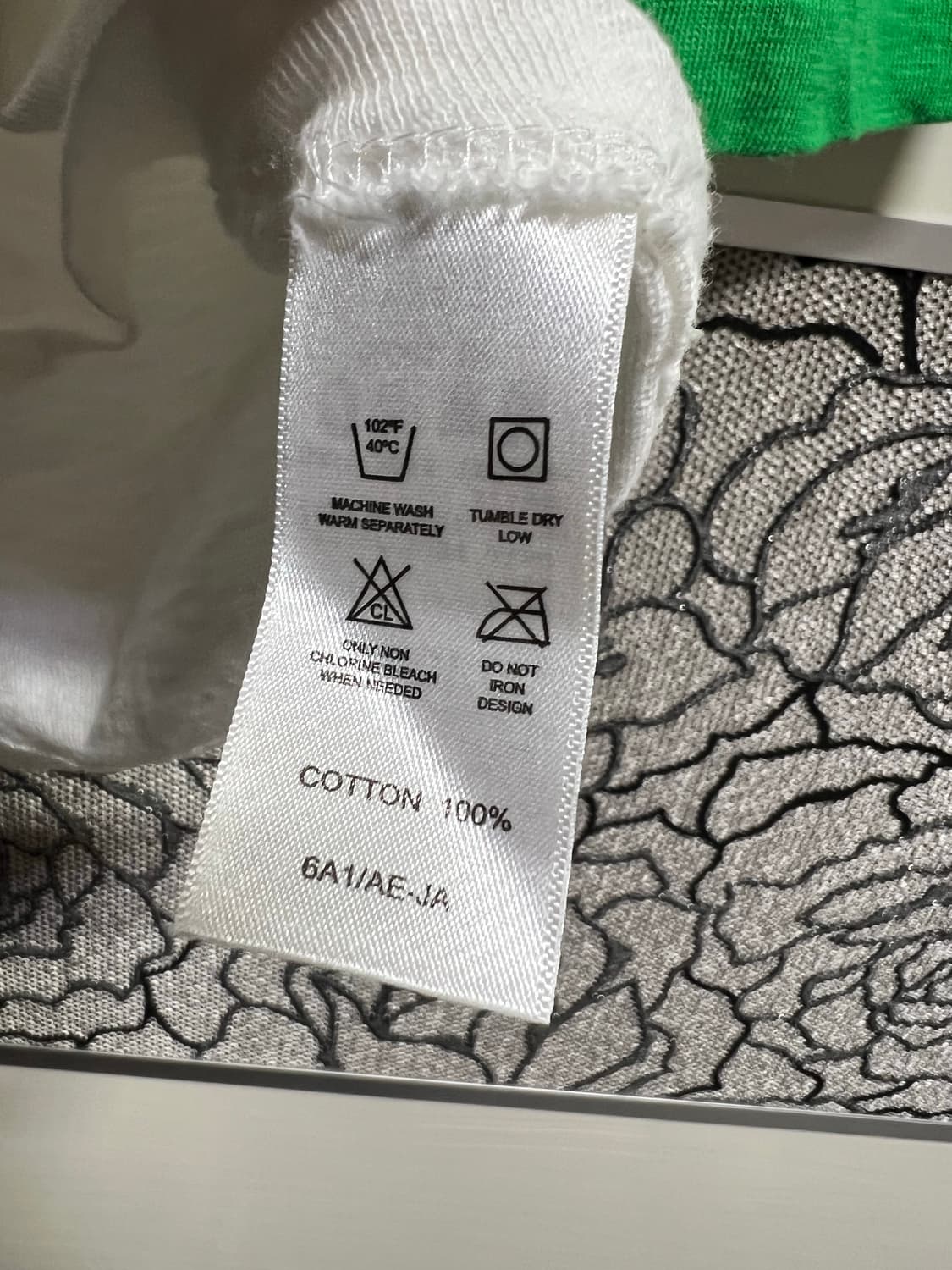 챔피온 7부 래글런 티셔츠 화이트/그린 상품이미지7