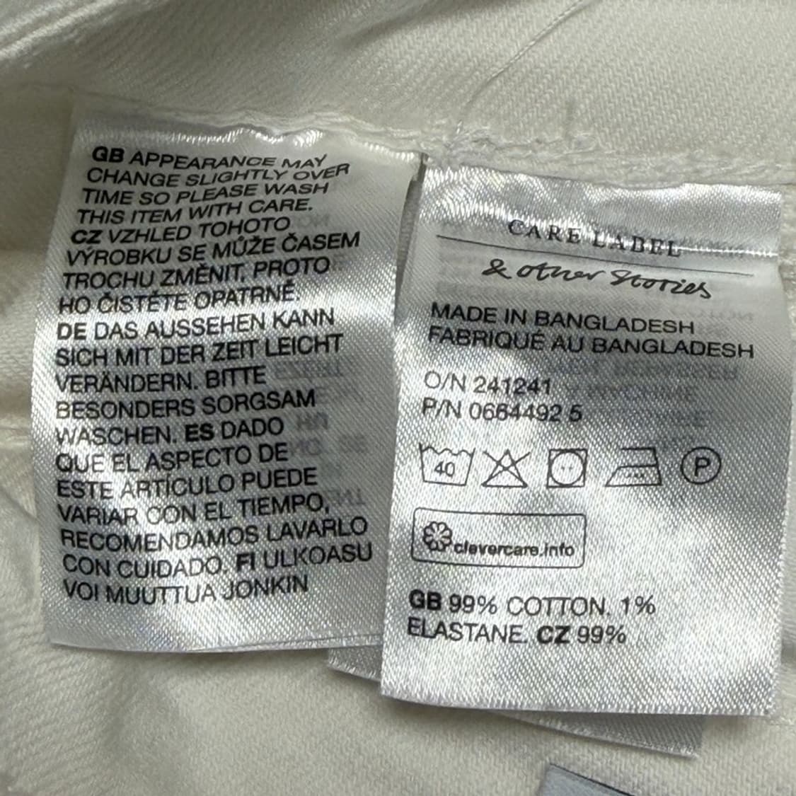 앤아더스토리즈 화이트 컬러풀 스트라이프 플레어 진 화이트 25 상품이미지6