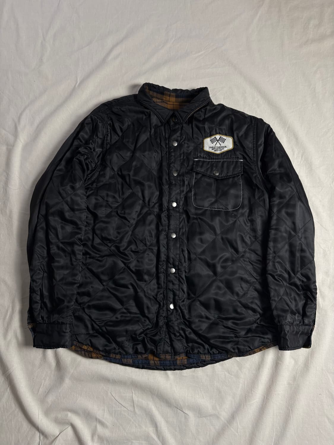 Harley Davidson 할리데이비슨 리버시블 퀼티드 체크 자켓 XL 상품이미지6