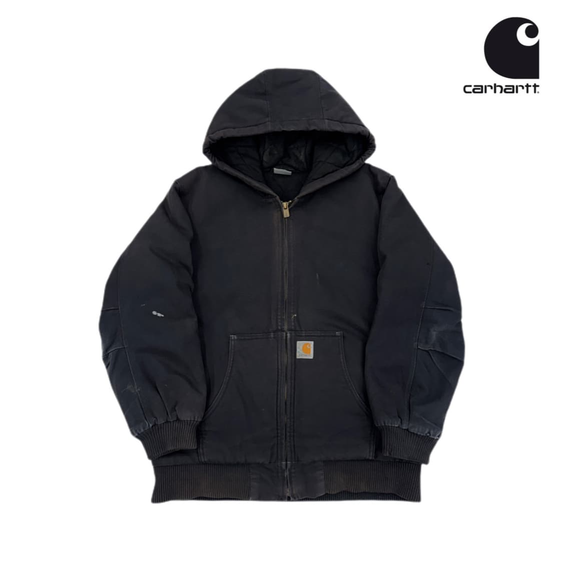 칼하트 J130 덕액티브 후드 워크자켓 블랙 상품이미지1