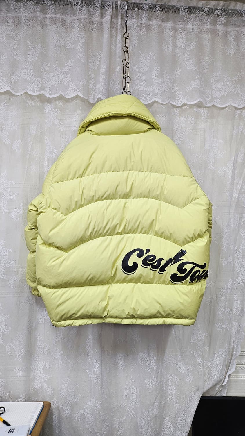 170.럭키슈레트 라임색 숏 양면 패딩  상품이미지4