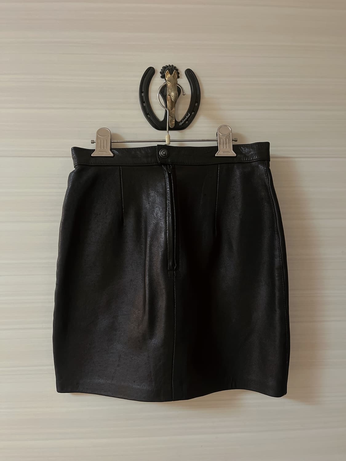 블랙 가죽 미니 스커트 상품이미지1