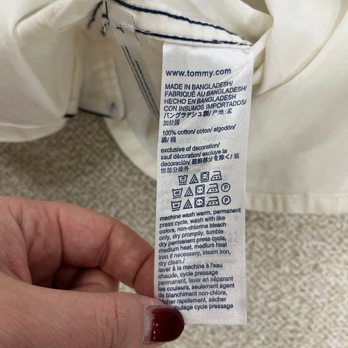 [M] 새상품 타미힐피거 키즈 블록 디자인 버튼다운 셔츠 남방 0114M 상품이미지3