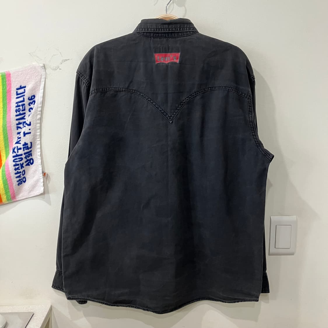 118 리바이스 웨스턴 흑청 데님 셔츠 빈티지 상품이미지2