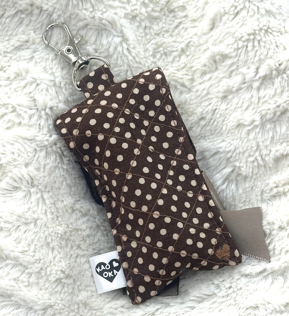 카오오카 자체제작 립밤 케이스 소품 도트 양산형 모리 라떼갸루 키링 상품이미지3