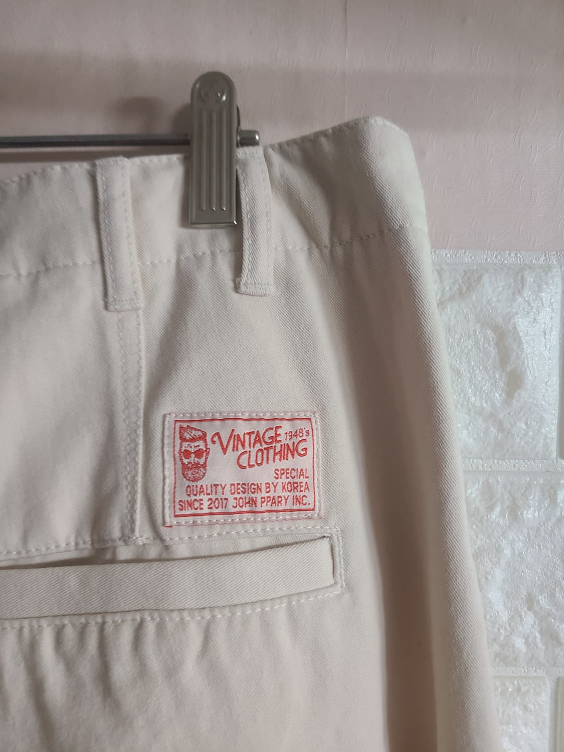 [수]맥우드건 아이보리색 투턱 바지(28-30) 상품이미지5