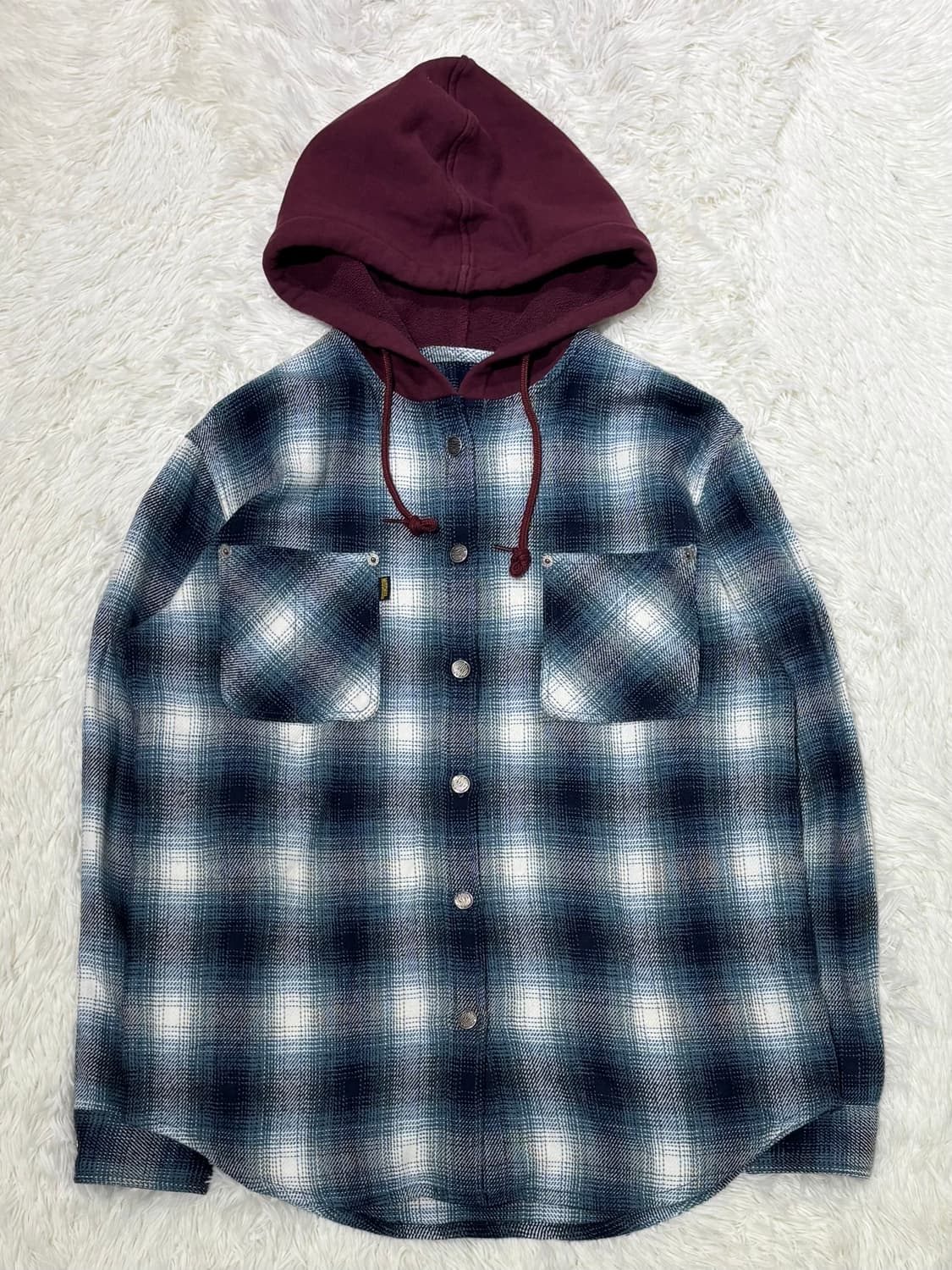 미스치프 체크 후드 셔츠 상품이미지3