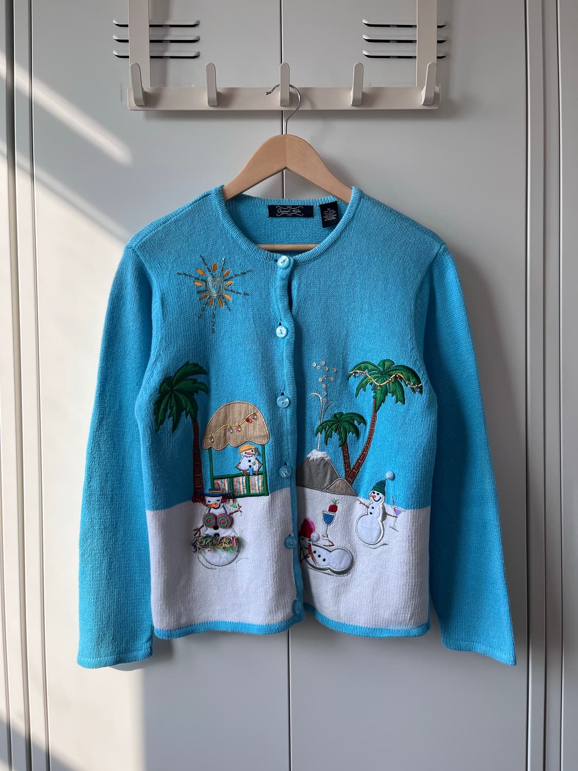 Crystal kobe 눈사람 여름휴가 풍경 니트 가디건  상품이미지1