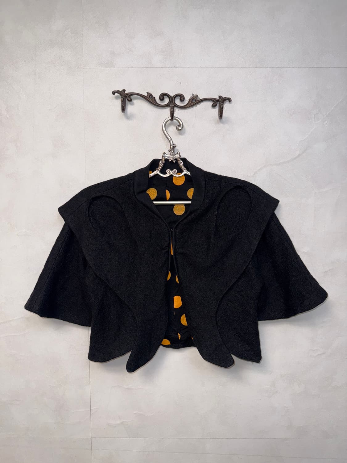 Black wool cape layered half bolero  상품이미지1