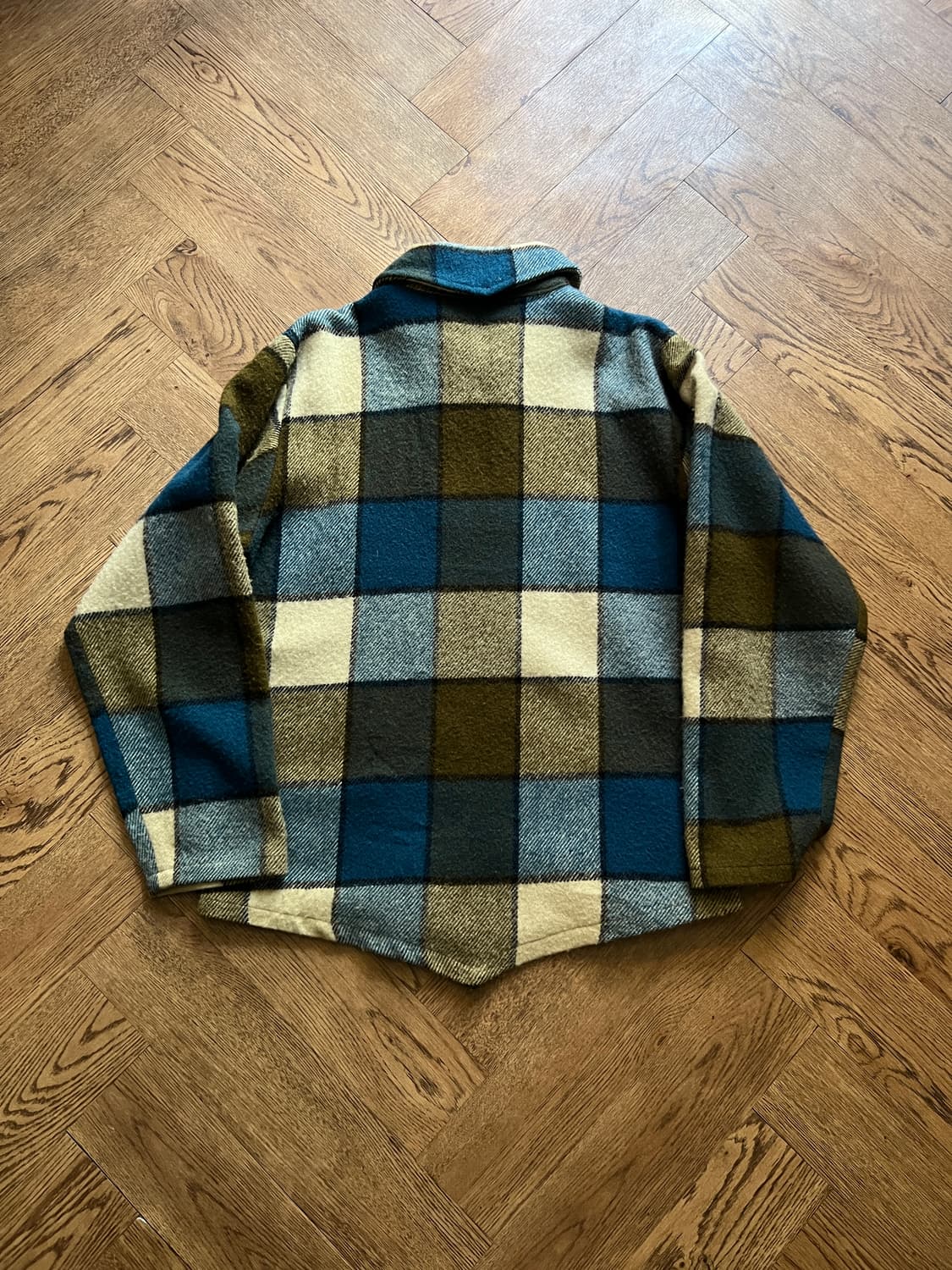 [M]70's 울리치 USA 체크 울 아노락 셔츠 상품이미지6