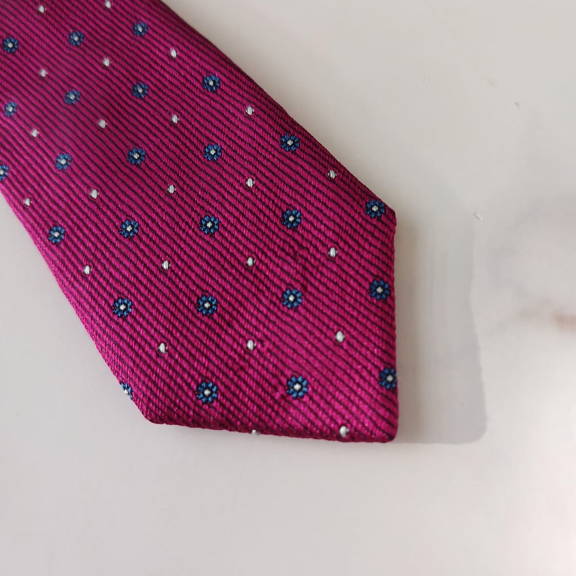 알테아 실크 핫핑크 마이크로 플라워 넥타이 8.7cm A등급 A19369 상품이미지10