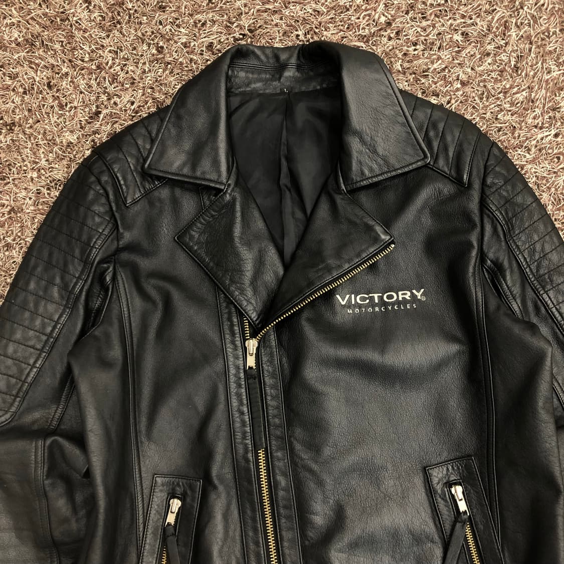빈티지 Victory Usa 모터사이클 라이더 레더 가죽 자켓 상품이미지4