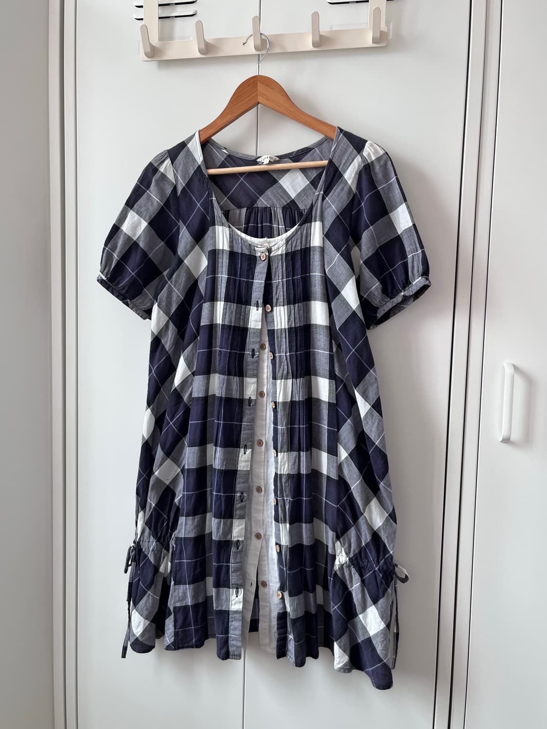 산칸사온 3can4on 체크 바선생 레이어드 원피스 상품이미지4