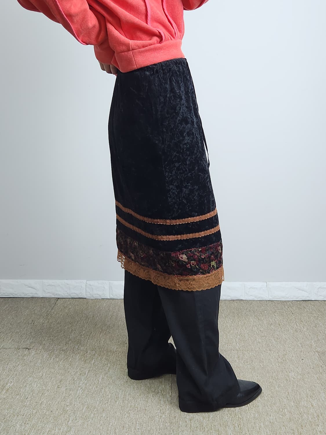 벨벳 레이스 스커트 상품이미지3