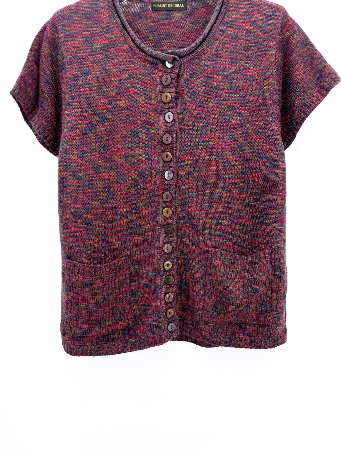 빈티지 멀티 버튼 반팔 니트 가디건  상품이미지3