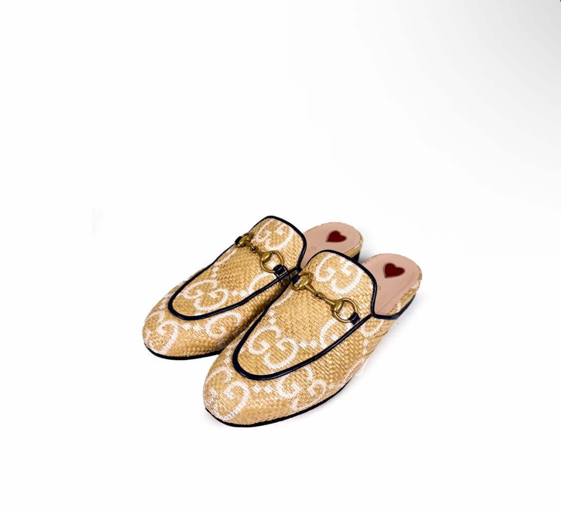 [36] 구찌 여성 프린스타운 GG로고 홀스빗 뮬 블로퍼 슬리퍼 베이지 상품이미지3