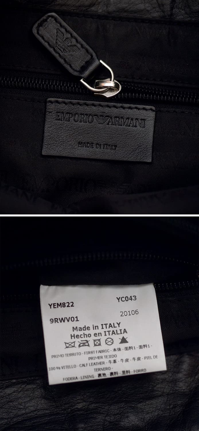 아르마니 (EA) 모노그램 비텔로 카프스킨 레더 플랩 메신저백 상품이미지10