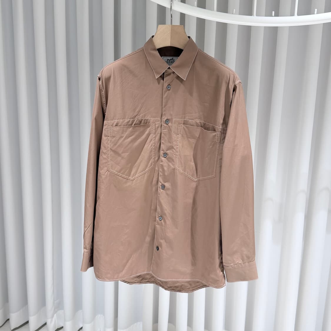 (A/39) / 에르메스 투포켓 오버핏 브라운 셔츠 상품이미지2