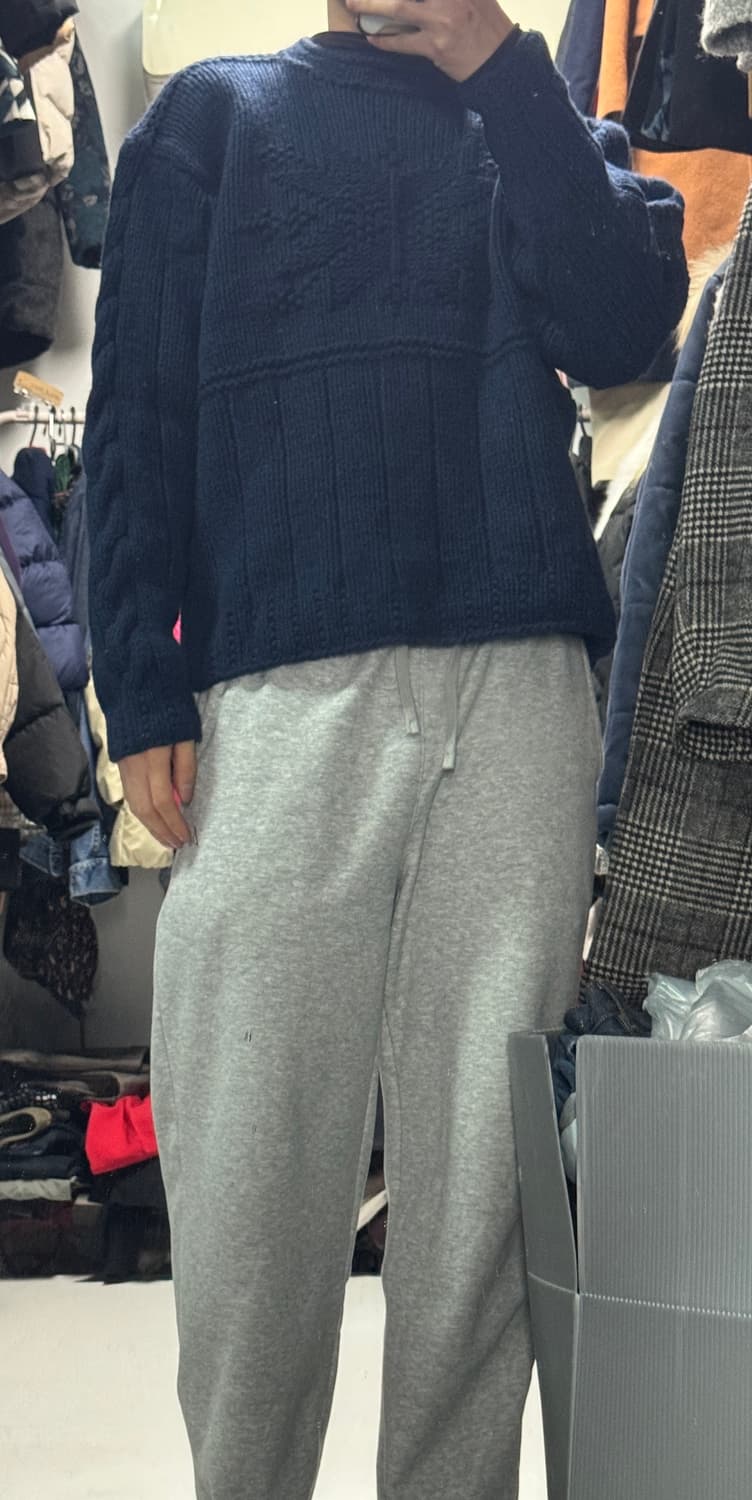 희귀!! 폴로 랄프로렌 90s 핸드 니트 스웨터 XL 네이비 상품이미지2