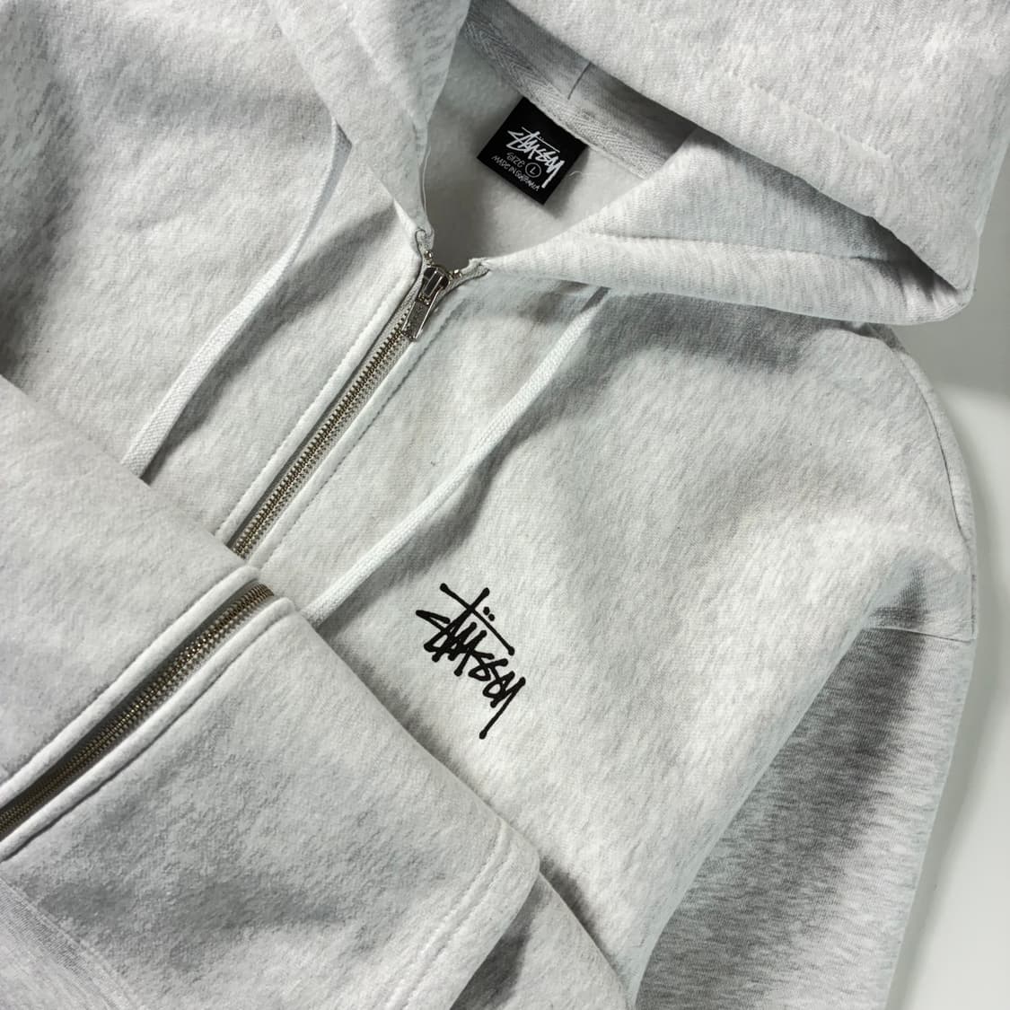 Stussy 스투시 멜람지 그레이 스탁 후드집업 상품이미지2