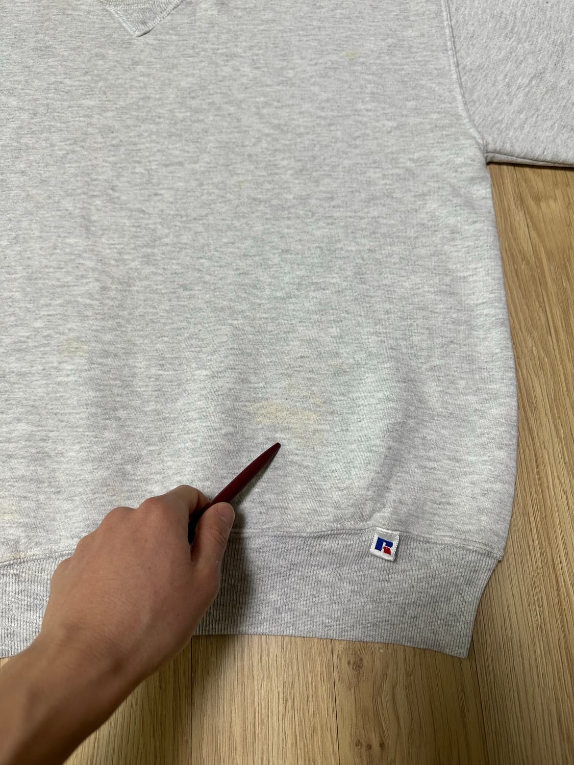 90s 빈티지 러셀 스웻셔츠 밝은그레이 XL USA 상품이미지8