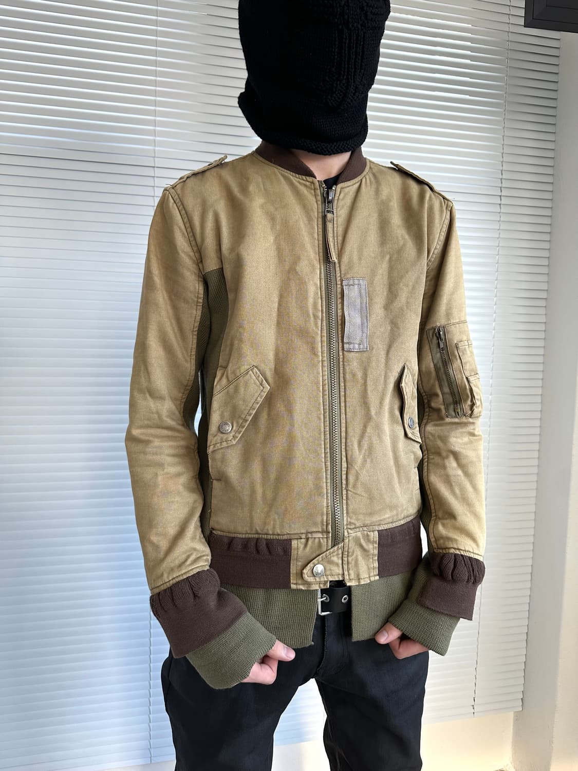 미하라 야스히로 레이어드 슬리브 봄버 자켓 상품이미지1