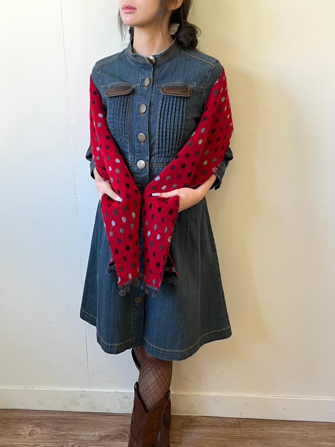 japan vtg 스트로베리 머플러 상품이미지7