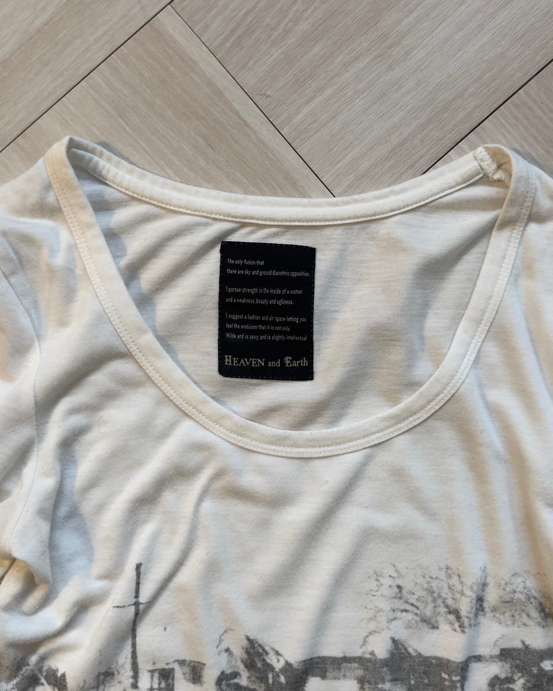 [HEAVEN AND EARTH] cotton U neck long sl 상품이미지3