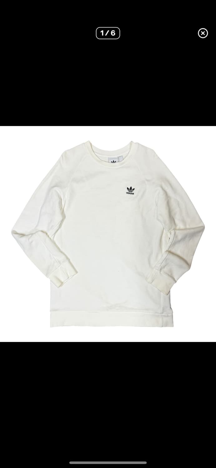  (바배) 아디다스 화이트 트레포일 맨투맨 상품이미지1