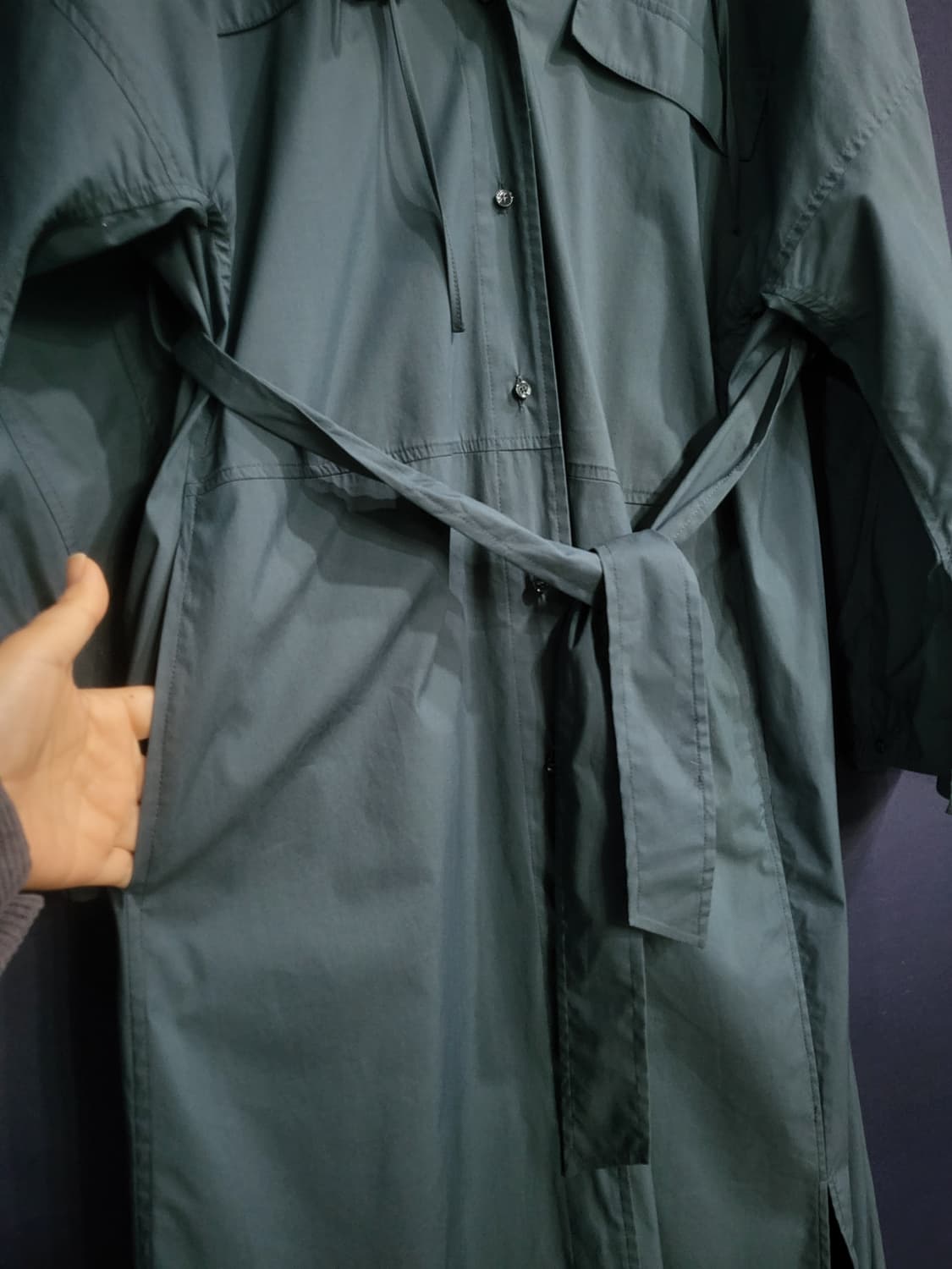 한섬 시스템 트렌치 셔링 롱자켓 상품이미지4