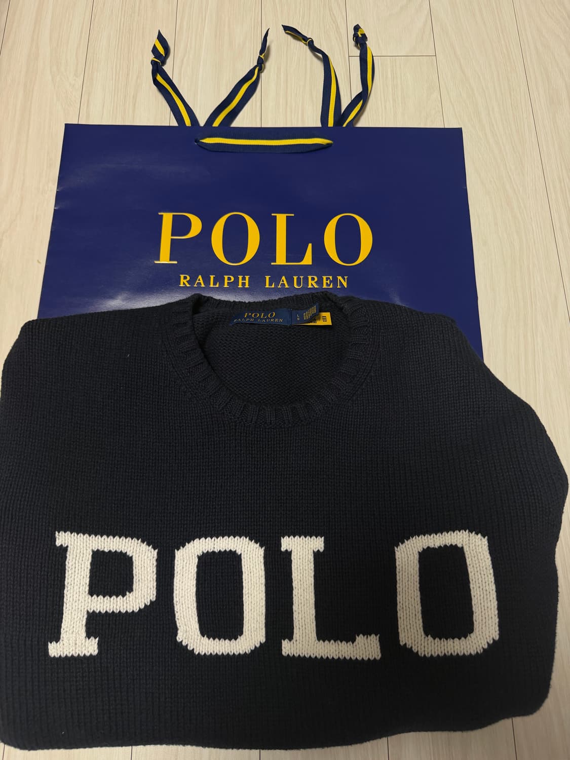 백화점판 폴로 랄프로렌 로고 스웨터 상품이미지1