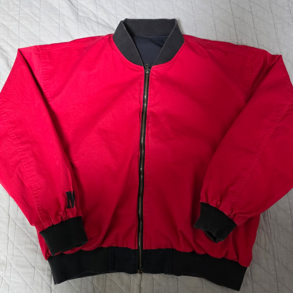 [L] 90s 빈티지 말보로 리버시블 봄버 자켓 블랙/레드 투톤 상품이미지7