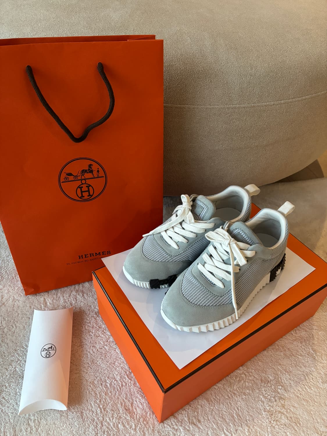 에르메스 바운싱 메쉬 파스텔하늘색 (그리 뉘아주 컬러) 상품이미지1