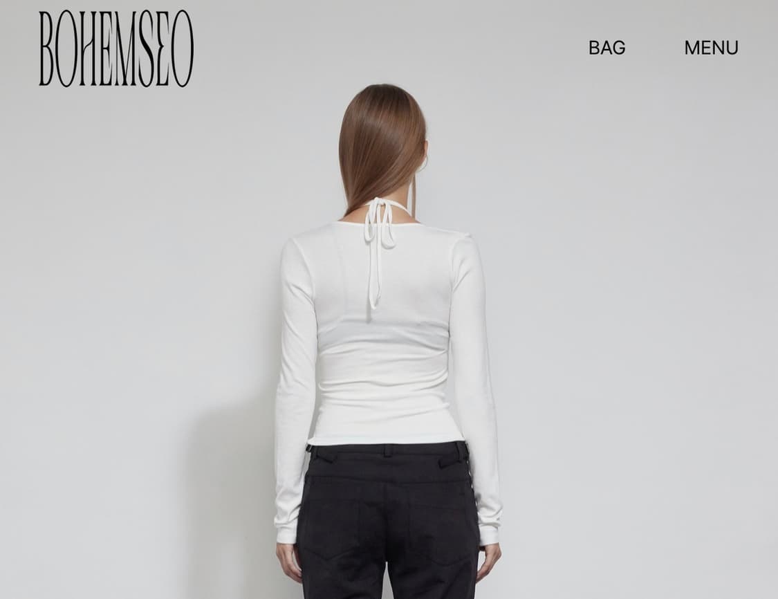 보헤미안서울 홀터 레이어드 슬리브 화이트 상품이미지3