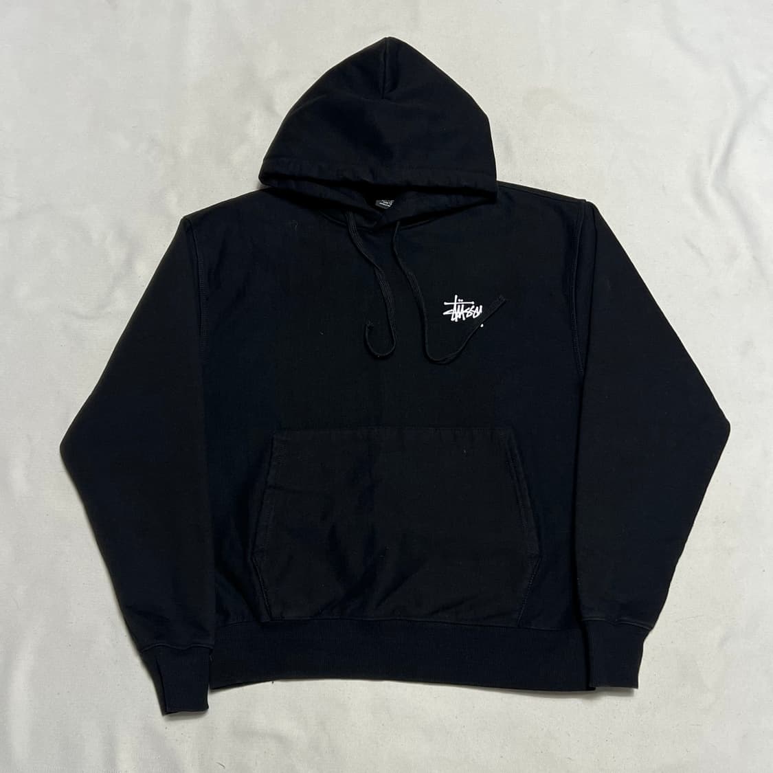 L 스투시 빅로고 블랙 기모 후드티 상품이미지3