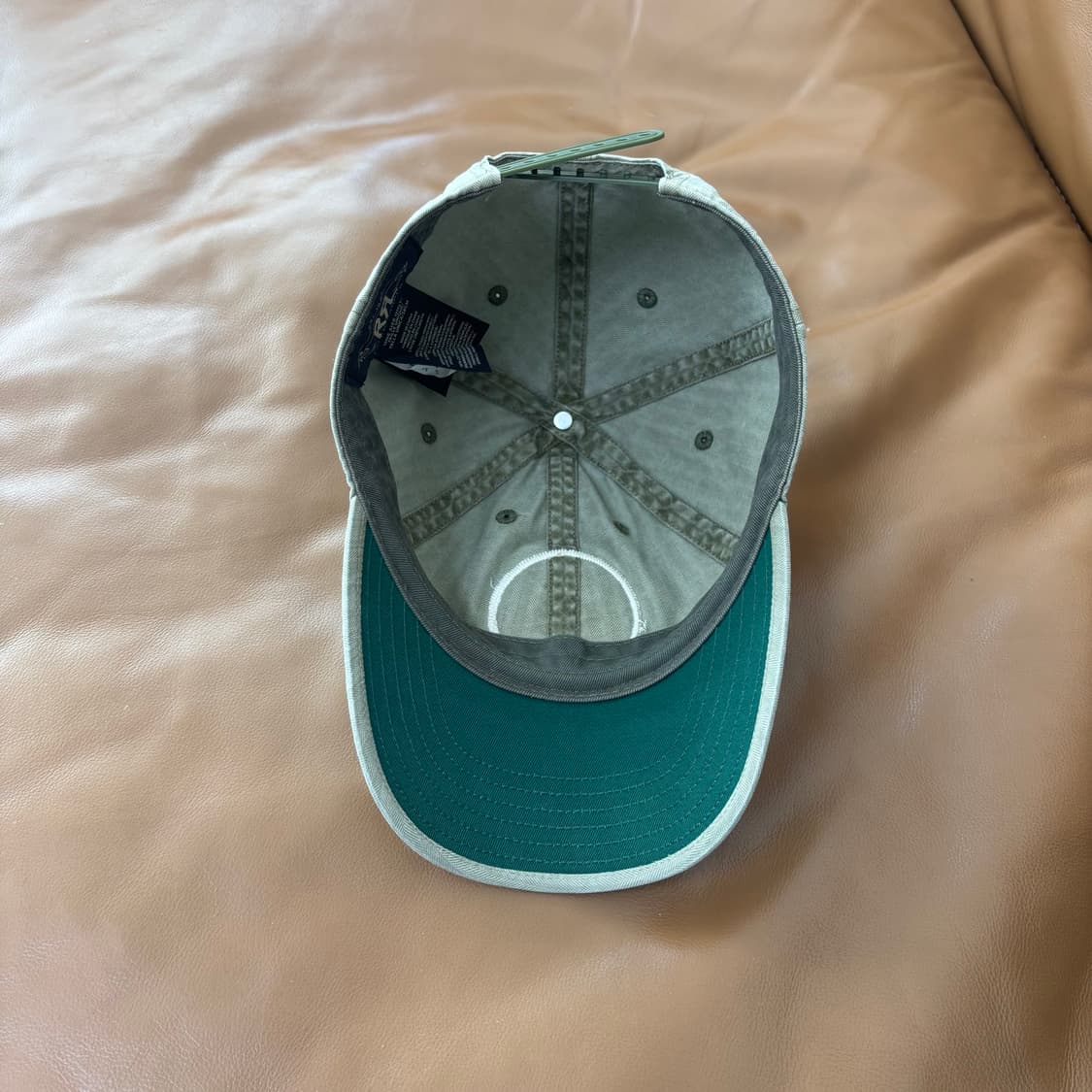 RRL 더블알엘 랄프로렌 폴로 윙로고 6패널 볼캡 모자 워시드 카키 상품이미지6