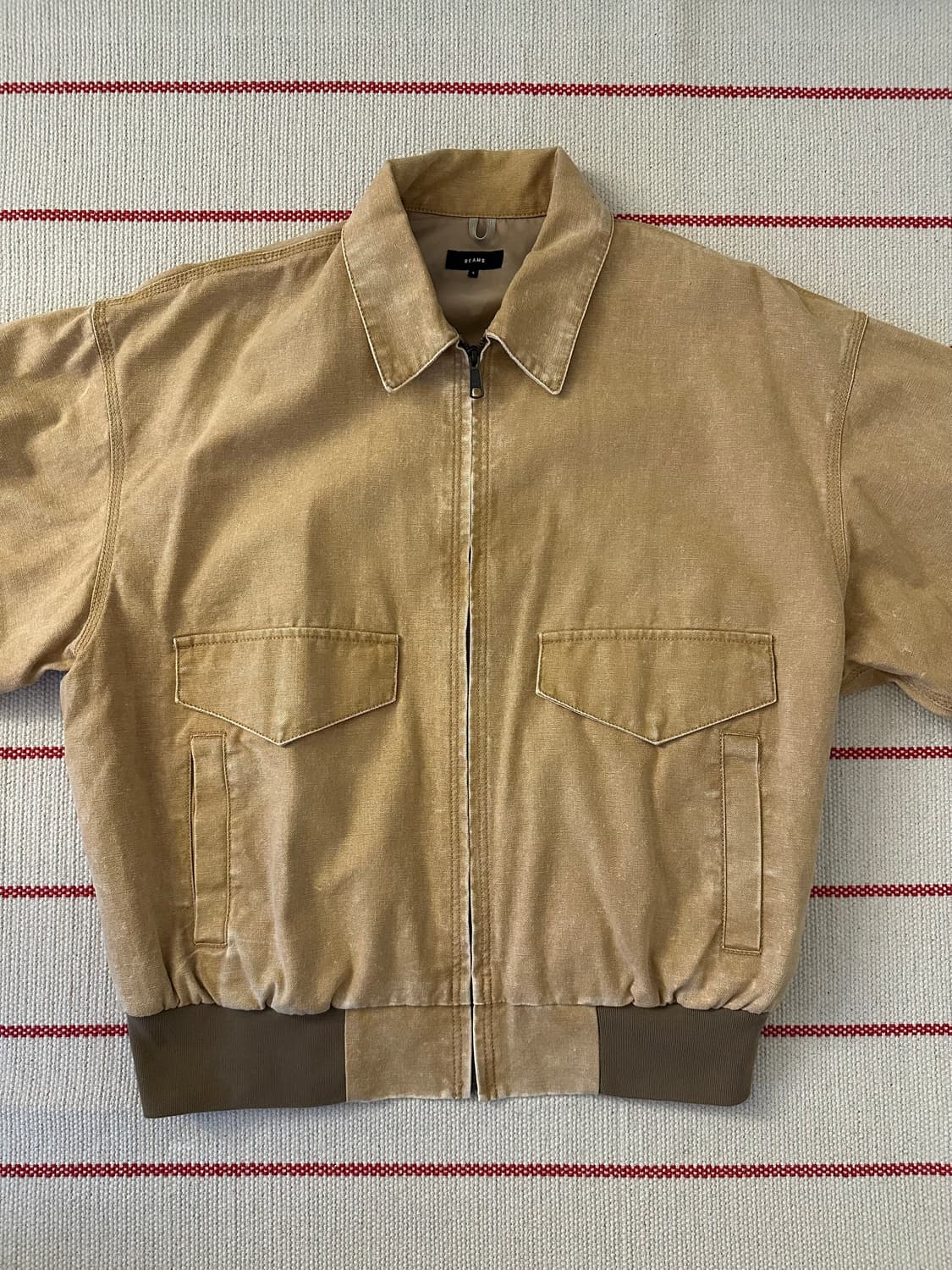 빔즈 코튼 봄버 자켓 블루종 베이지 (S) 상품이미지2