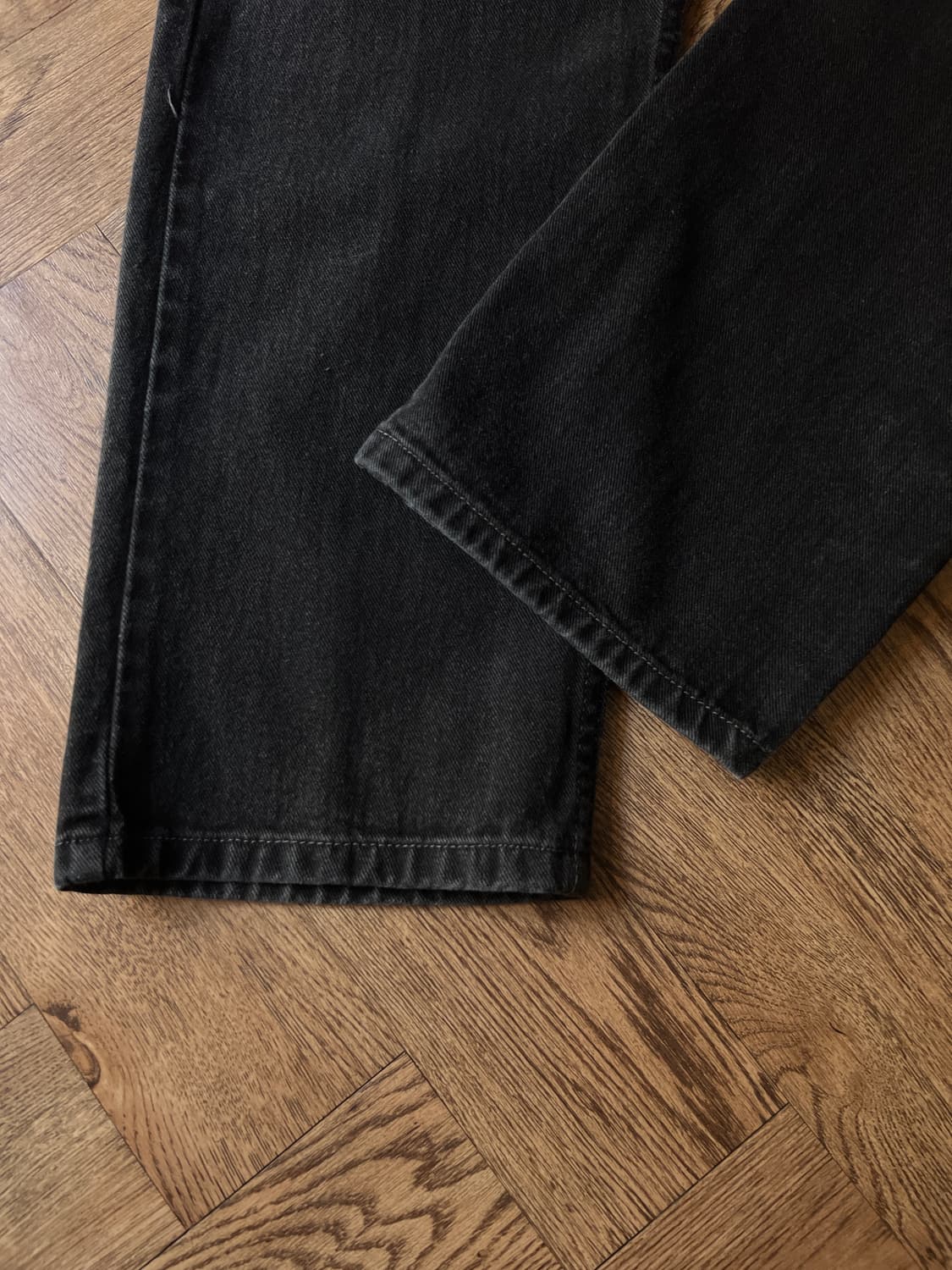 [34]00's 리바이스 USA 505 레귤러 스트레이트 흑청 데님 팬츠 상품이미지4