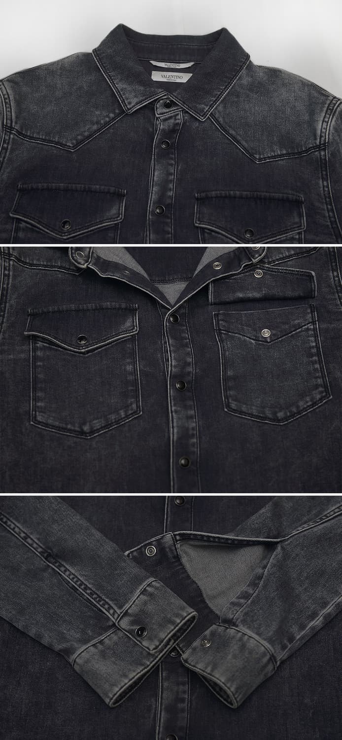 발렌티노 워시드 데님 웨스턴 셔츠 버튼 자켓 (48 / 100) 상품이미지9