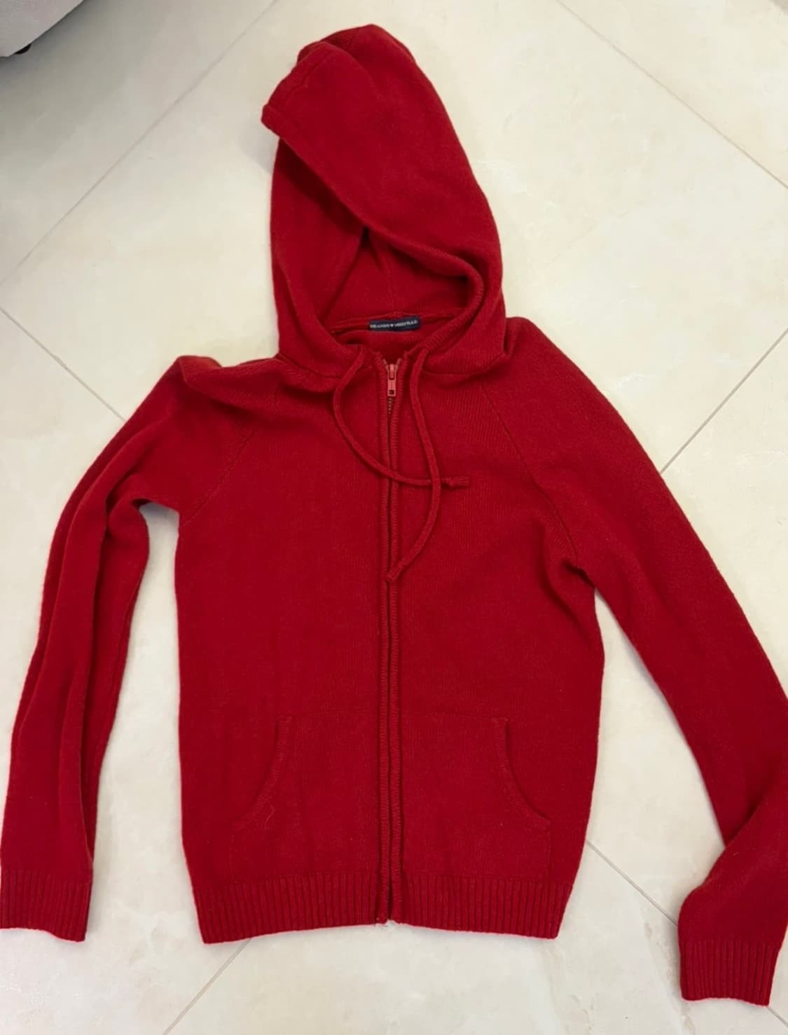 브랜디 멜빌 레드 니트 후드집업 상품이미지1