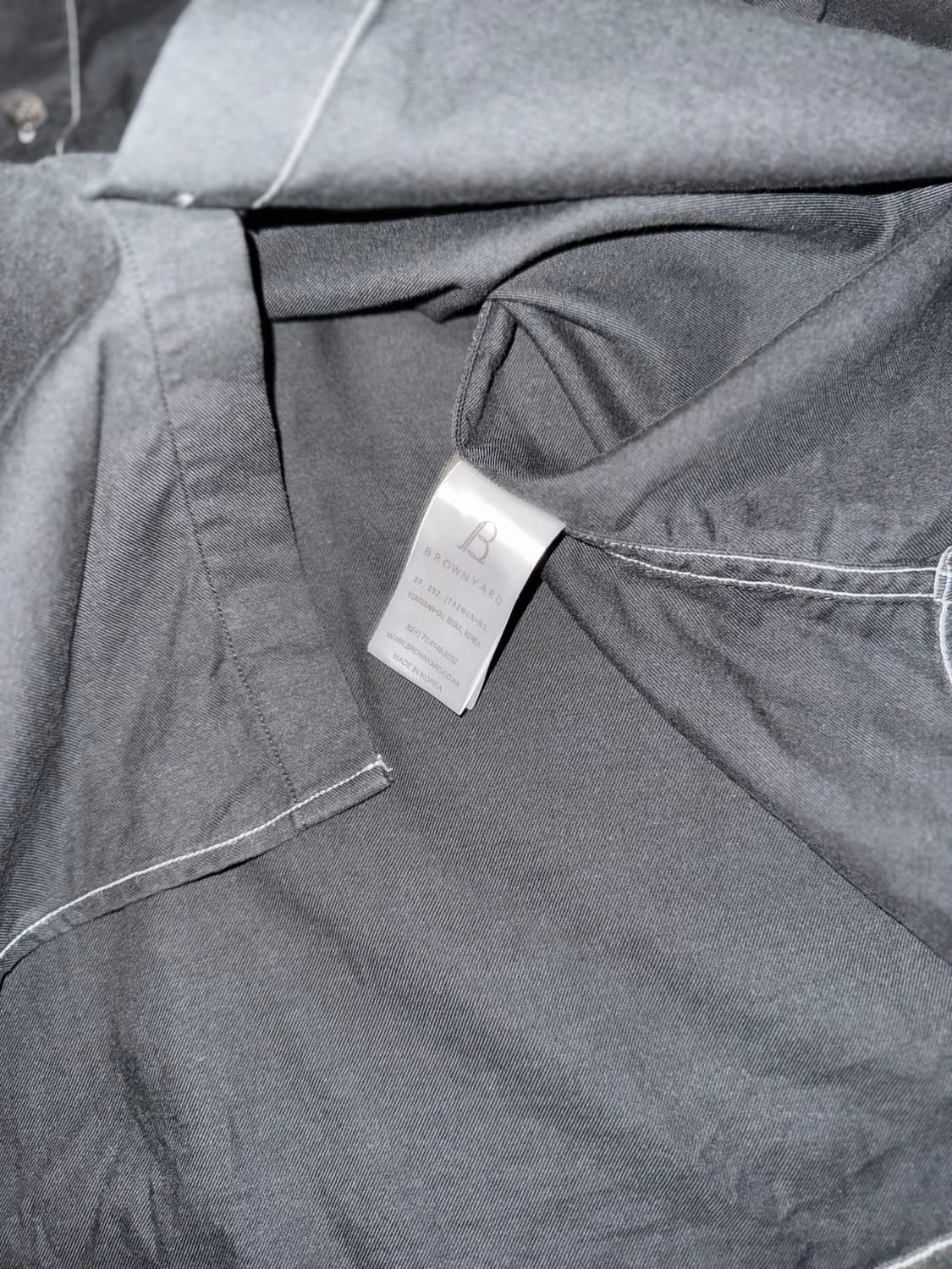 [2] 8division X 브라운야드 콜라보 텐셀 스티치 셔츠 블랙 상품이미지6