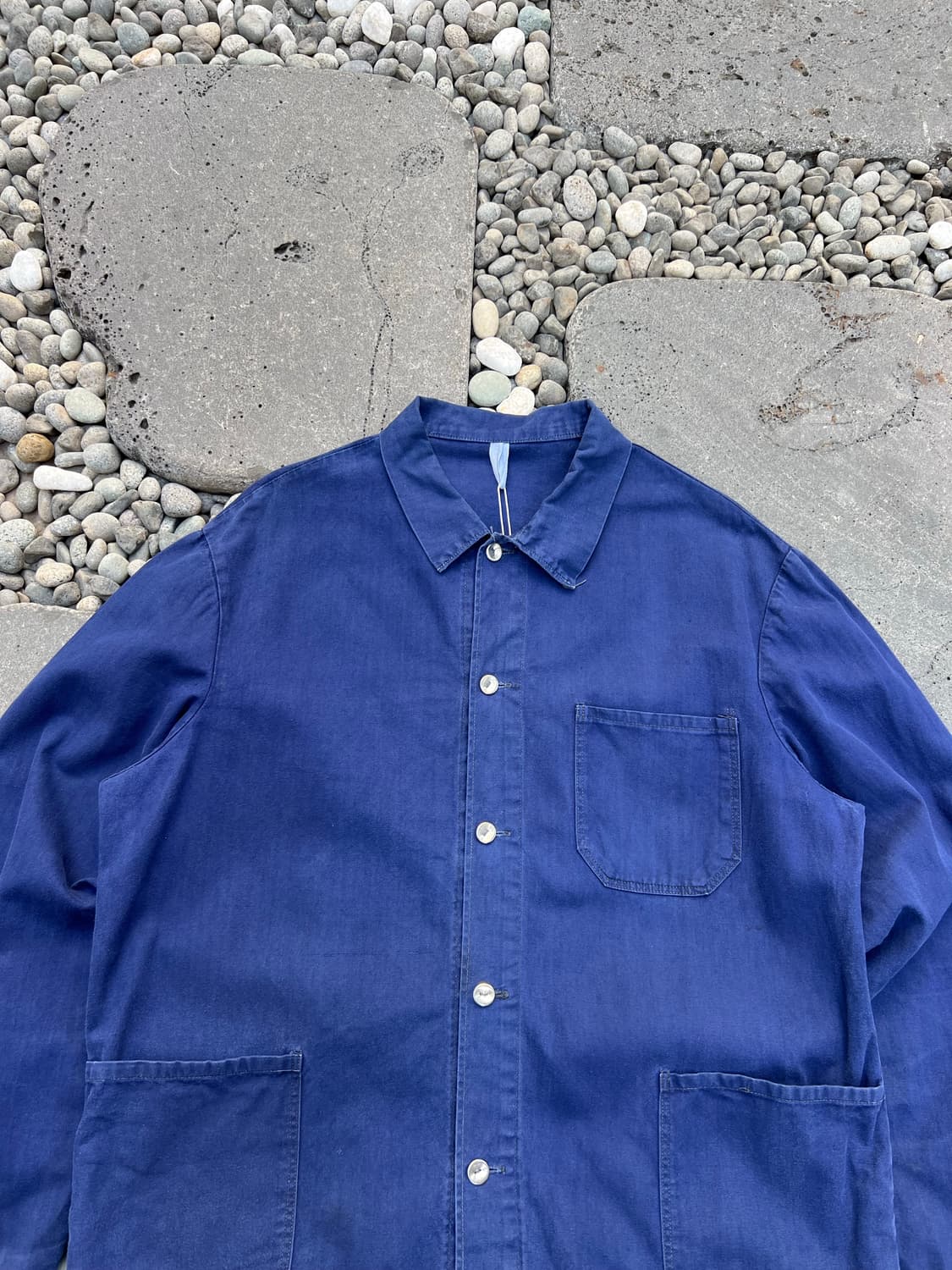 BLUE WASHING OLD HBT 헤링본트윌코튼 프렌치워크자켓 상품이미지3