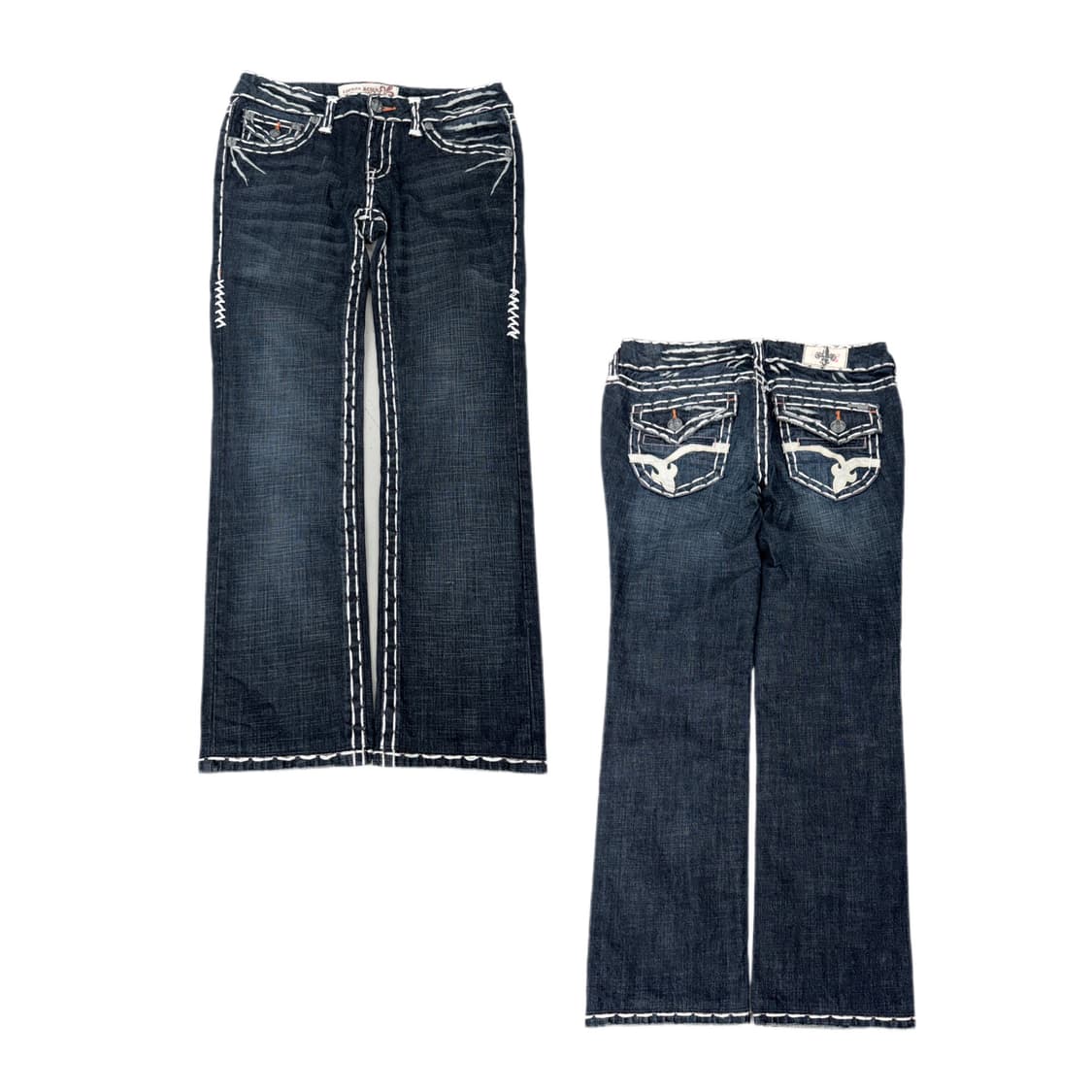 라구나비치 Y2K 락 펑크 스티치 부츠컷 데님팬츠 상품이미지1