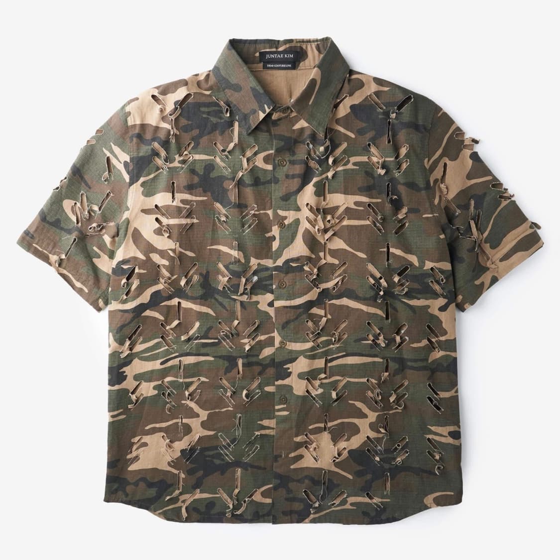 준태킴 카모 레이저 커팅 반팔 셔츠 상품이미지3
