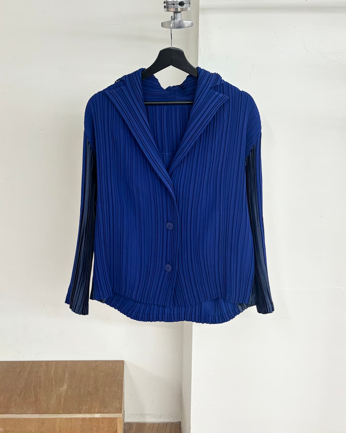 이세이 미야케 블루 플리츠 자켓 스커트 셋업 상품이미지2