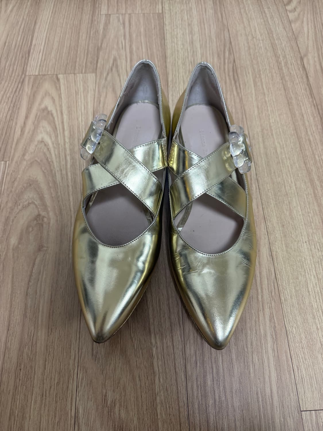 시몬로샤 골드 메리제인 플랫슈즈 상품이미지1