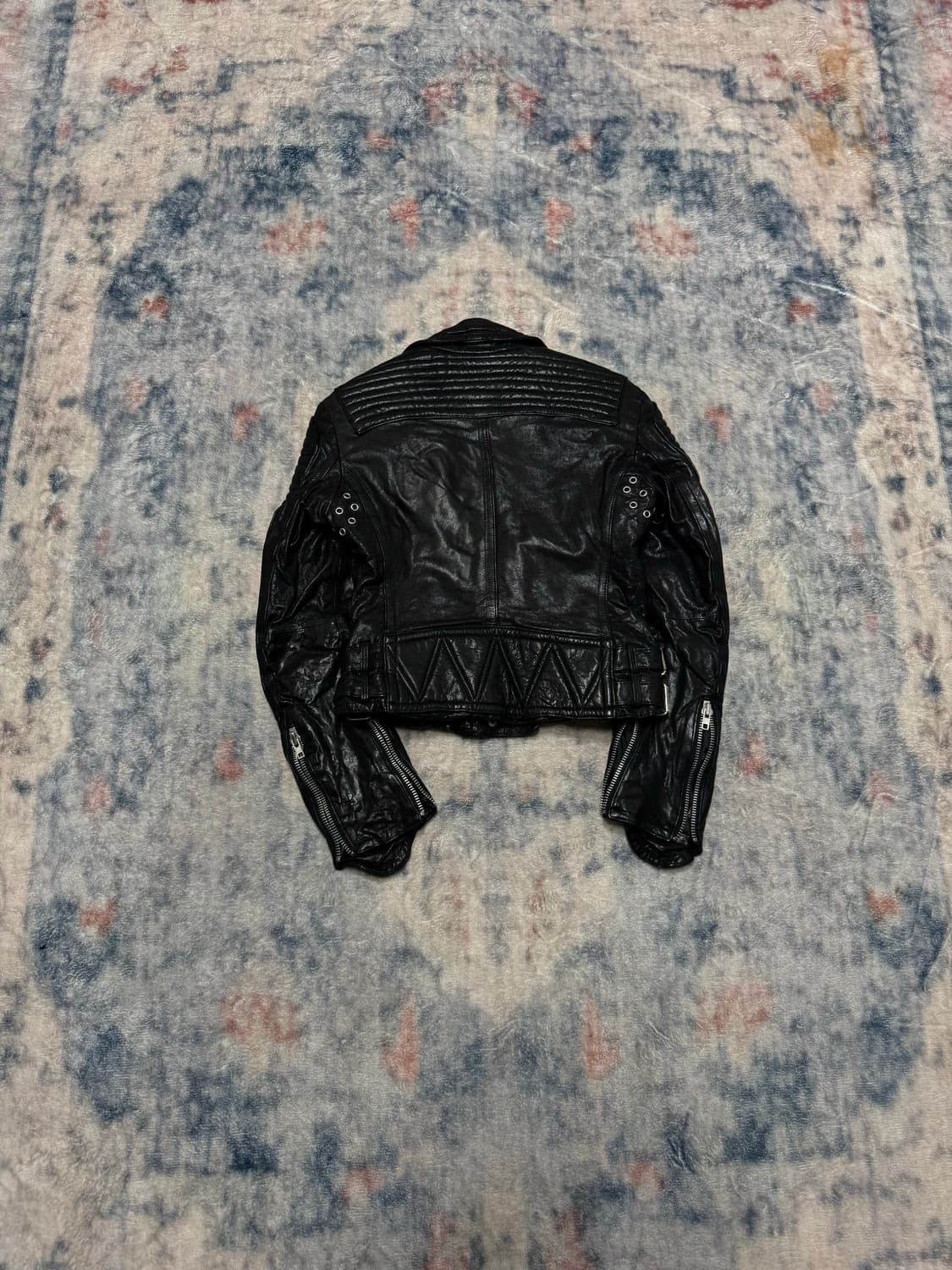 Unknown lamb skin gimmick rider jacket 상품이미지7