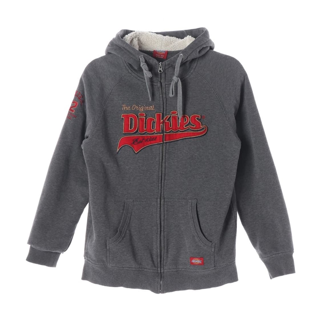 디키즈 로고 패치 보아털 안감 차콜 후드집업 S-M 상품이미지1