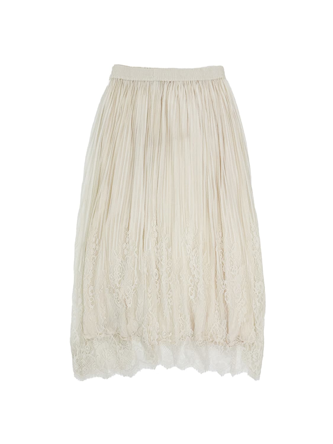 Goa Pleated Bending Lace Skirt /Os 상품이미지1